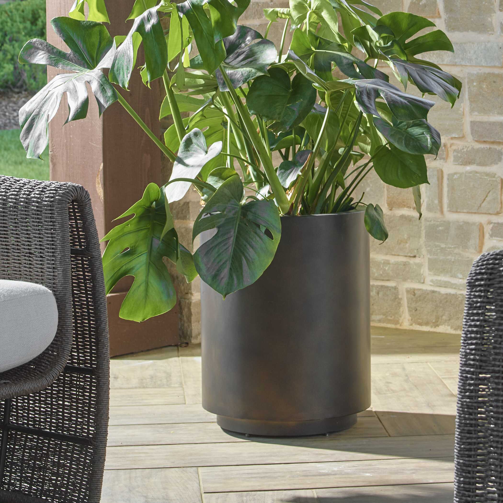 Uttermost Volcan Matte Bronze Outdoor Planters - Set of 2