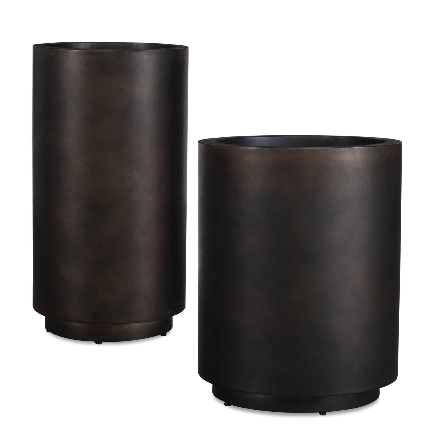 Uttermost Volcan Matte Bronze Outdoor Planters - Set of 2