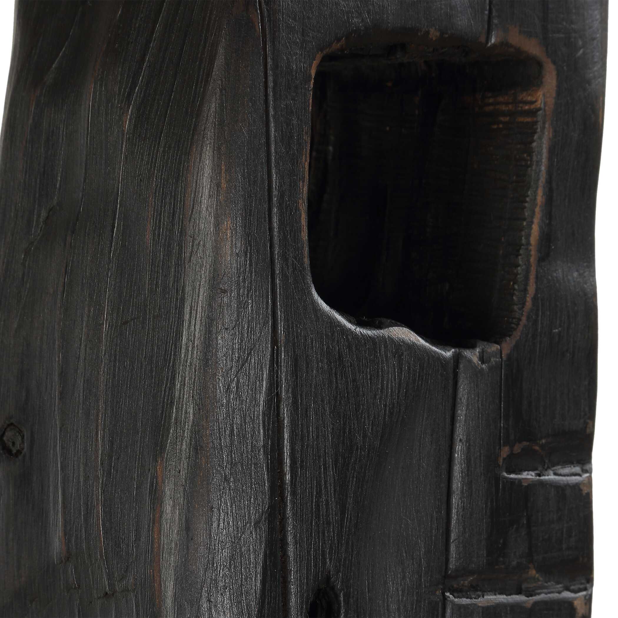 Uttermost Cipher Black Wood Totems - Set of 2