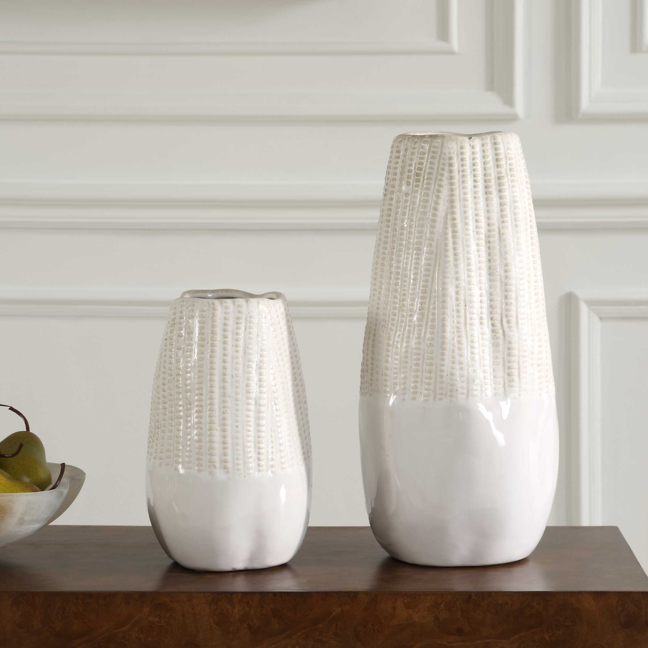 Uttermost Echo Ridge White Vases - Set of 2