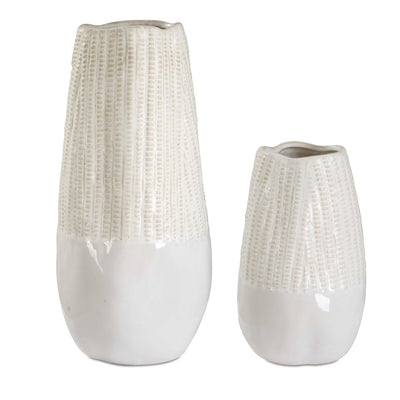Uttermost Echo Ridge White Vases - Set of 2