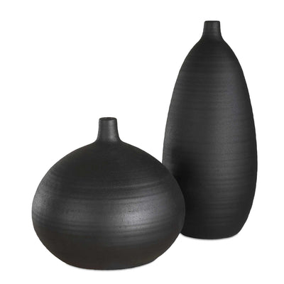 Uttermost Bower Black Vases - Set of 2