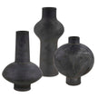 Uttermost Charcoal Bloom Indoor-Outdoor Vases - Set of 3