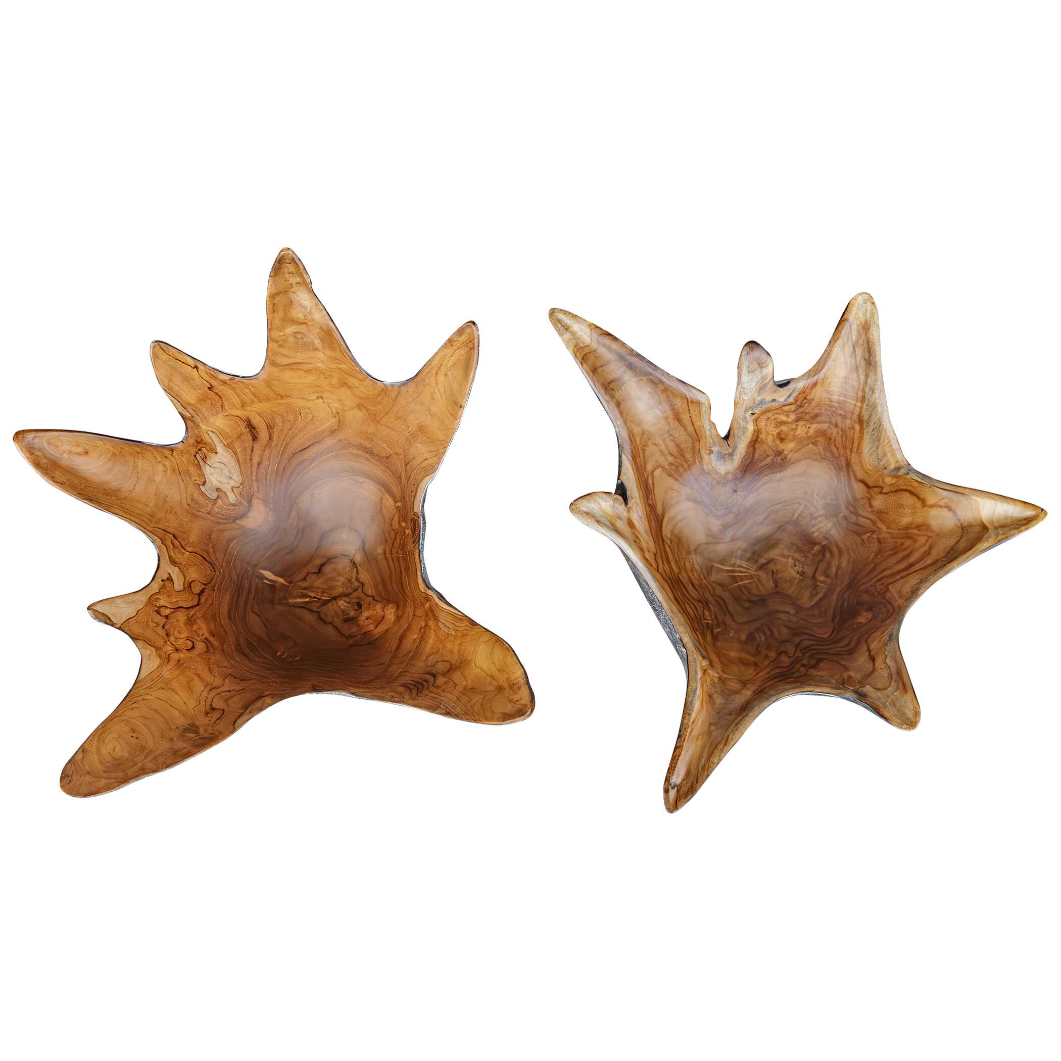 Uttermost Starpetal Indoor-Outdoor Wooden Bowls - Set of 2