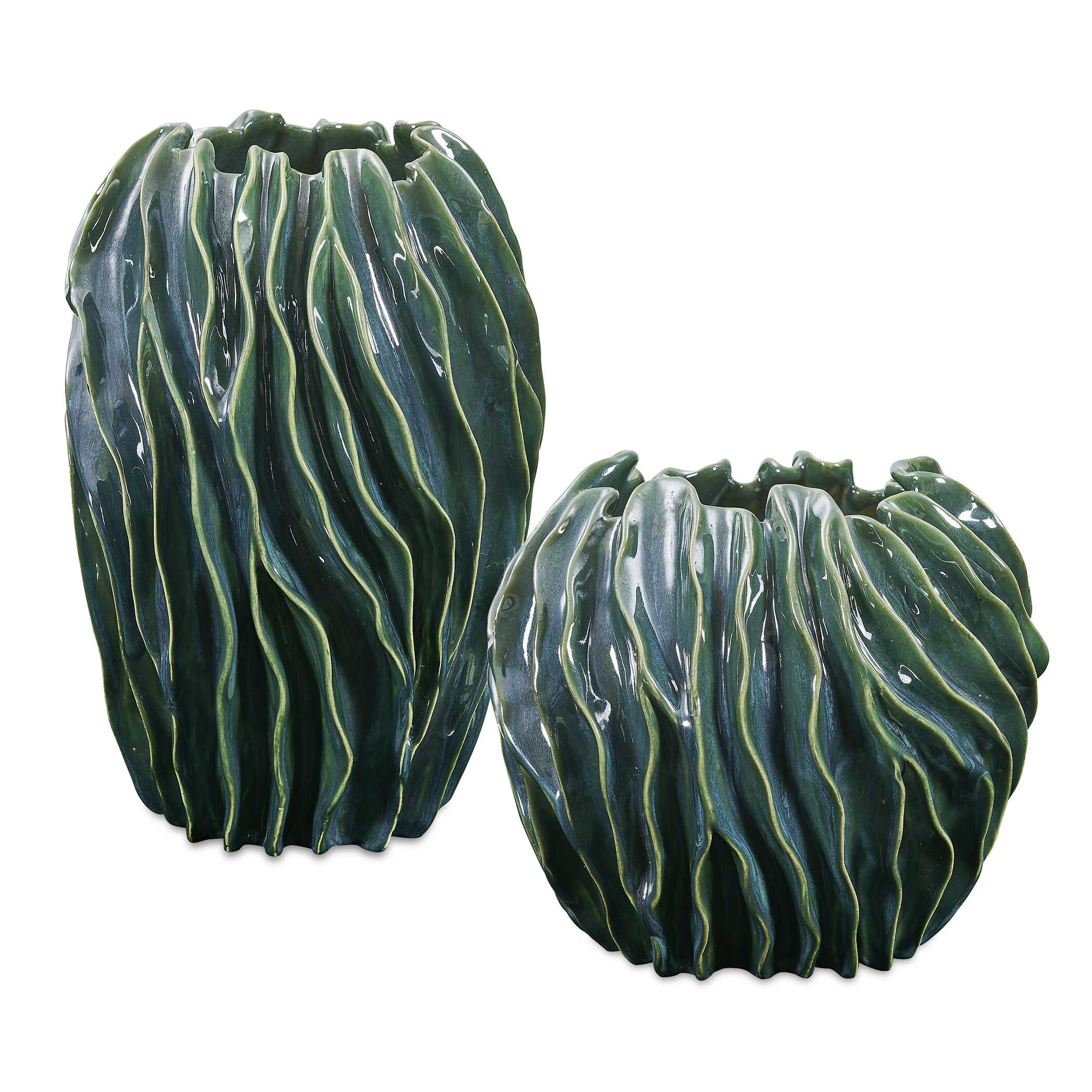 Uttermost Veridian Ridge Indoor-Outdoor Vases - Set of 2