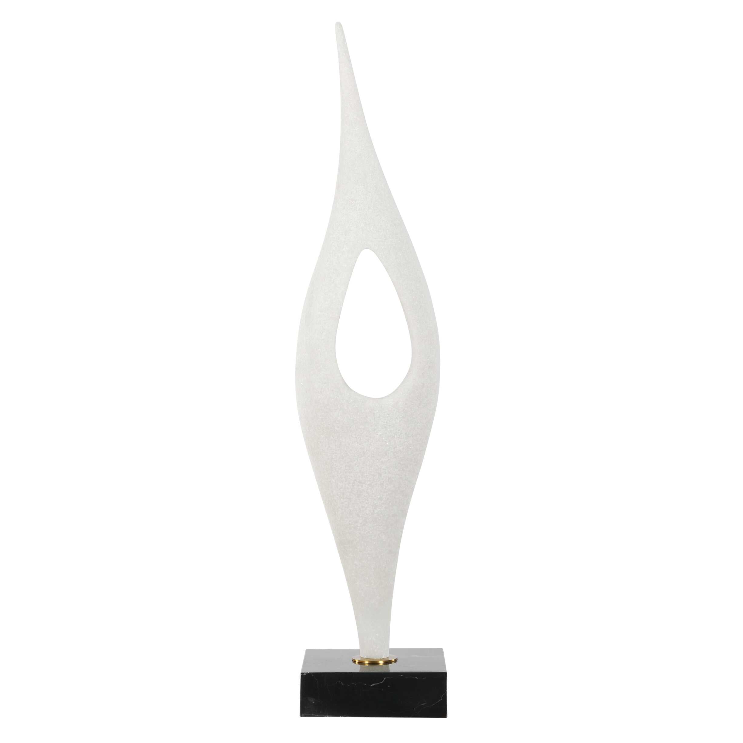 Uttermost Fluid Drop White Stone Sculpture