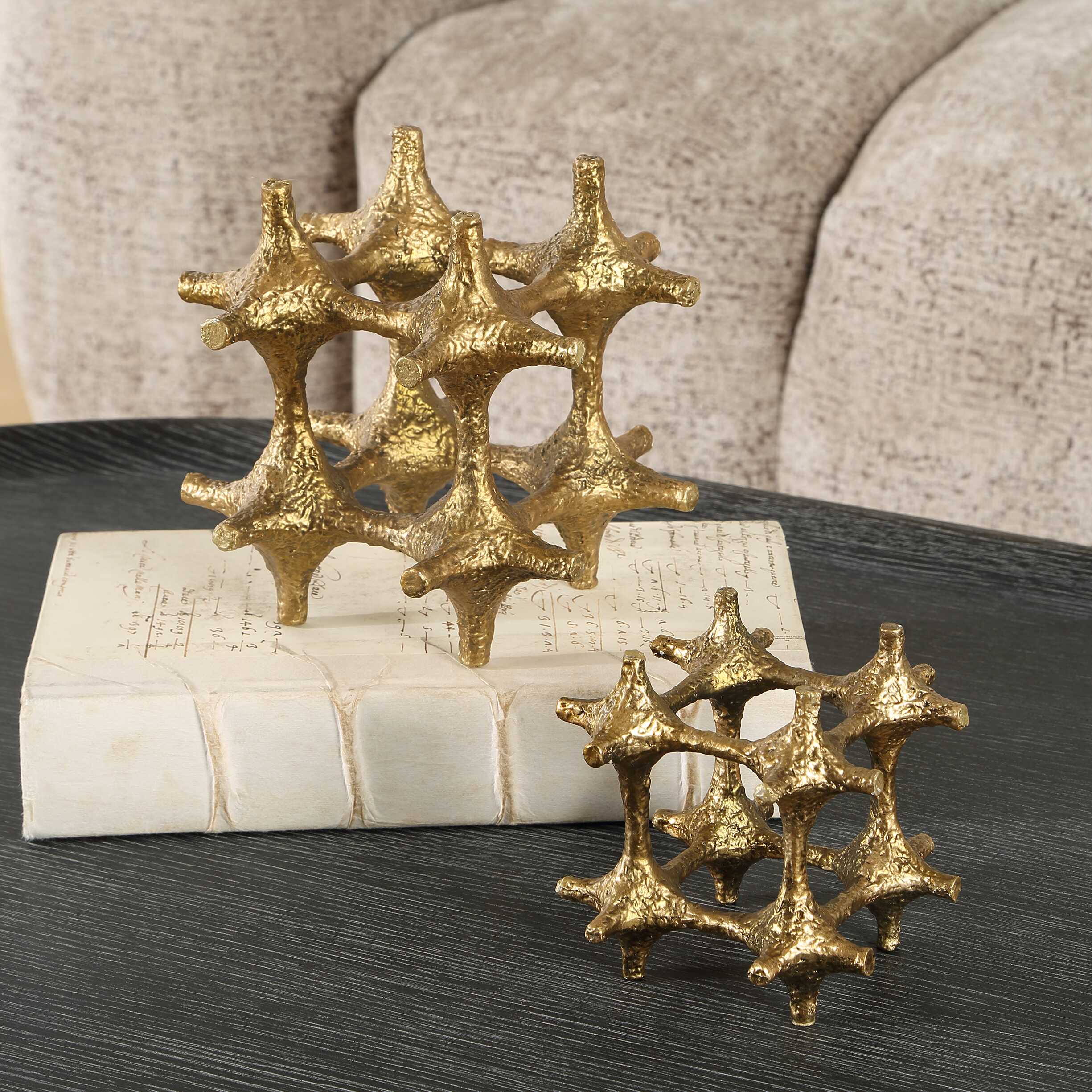 Uttermost Gilded Connection Modern Sculptures - Set of 2