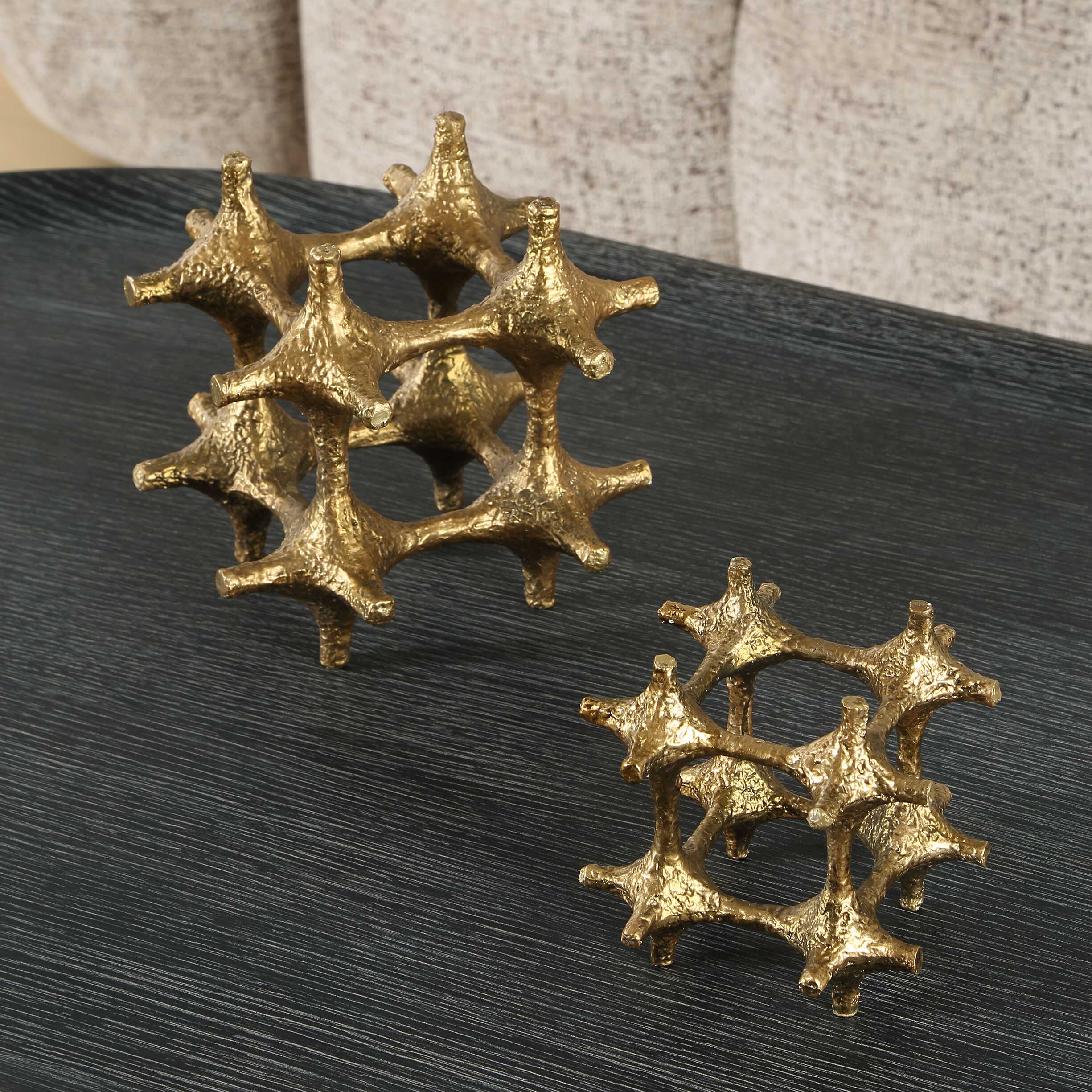 Uttermost Gilded Connection Modern Sculptures - Set of 2