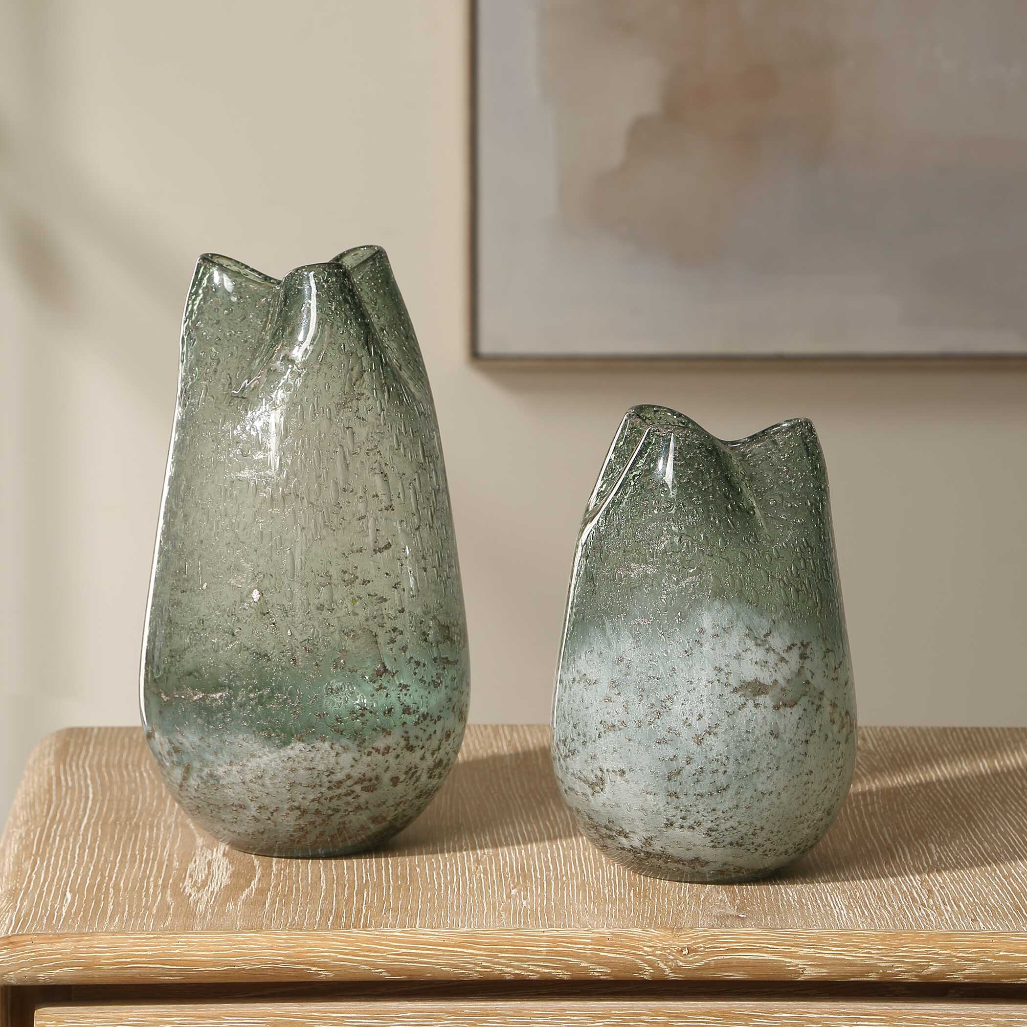 Uttermost Chianti Seeded Glass Vases - Set of 2