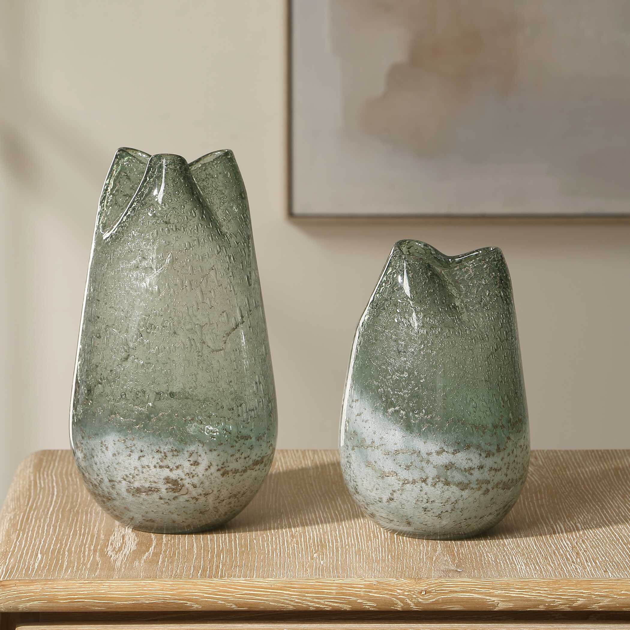 Uttermost Chianti Seeded Glass Vases - Set of 2