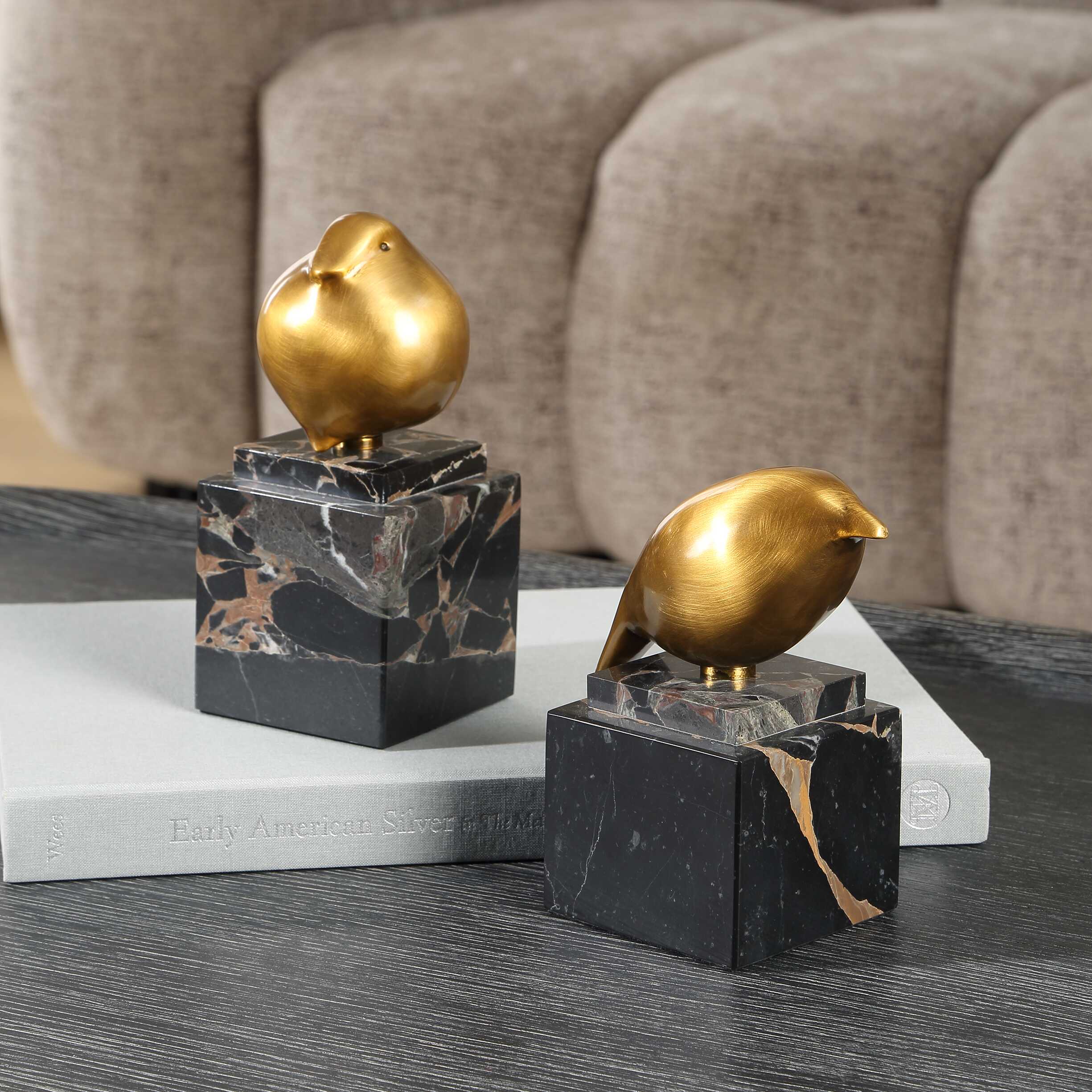 Uttermost Golden Finch Bird Figurines - Set of 2