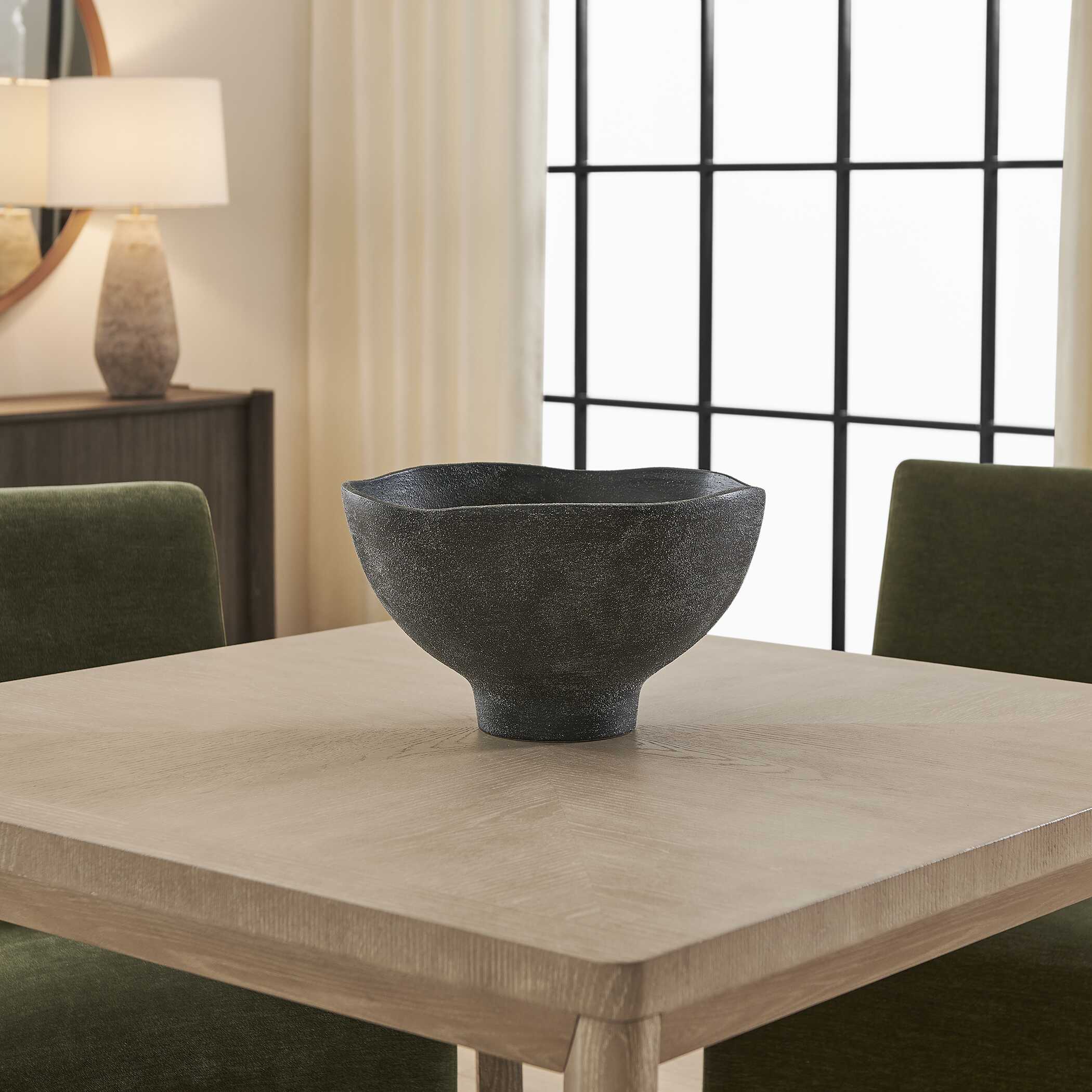 Uttermost Komorebi Indoor-Outdoor Black Bowl