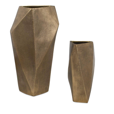 Uttermost GeoForm Indoor-Outdoor Brass Vases - Set of 2