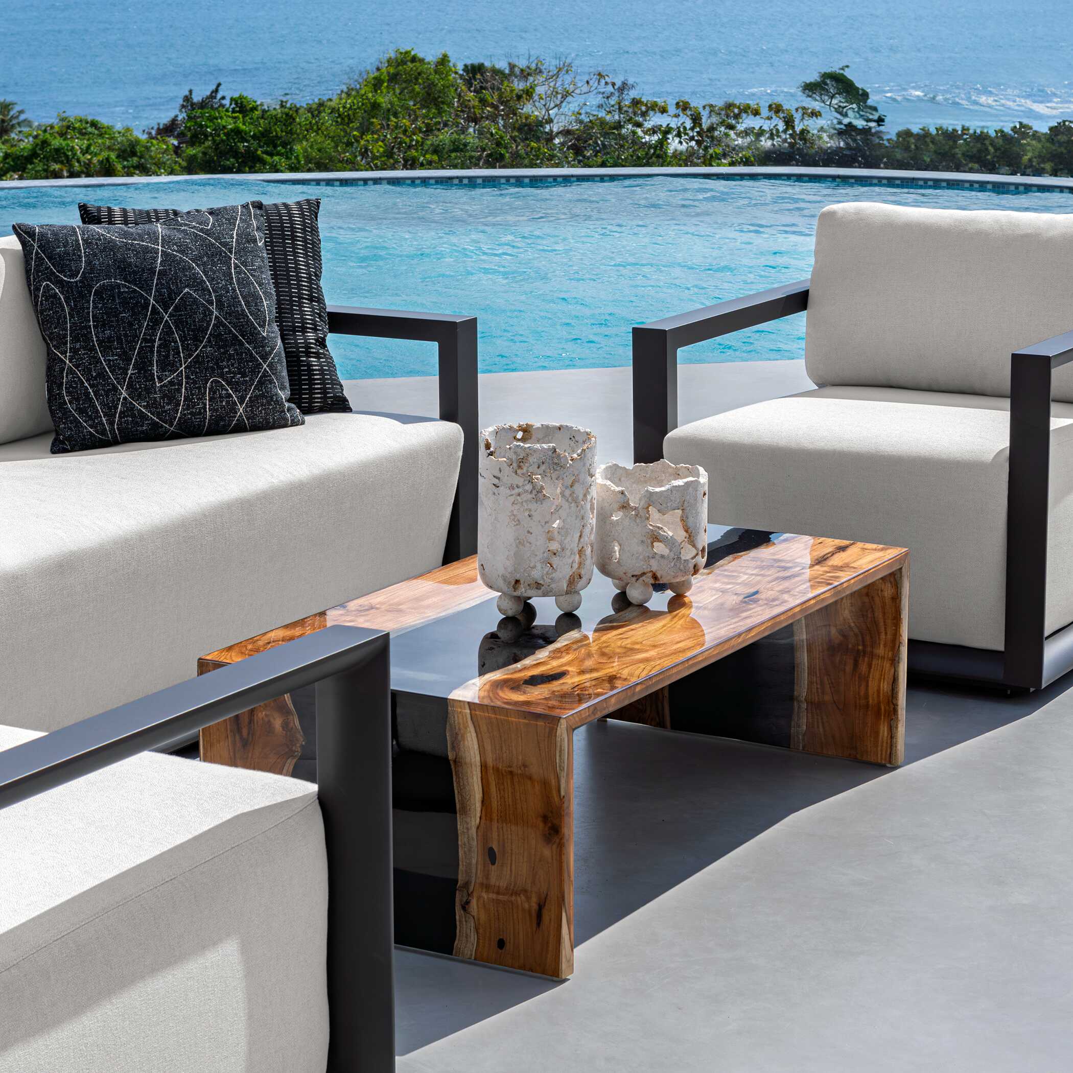 Uttermost Indoor-Outdoor Quarried Stone Candleholders - Set of 2