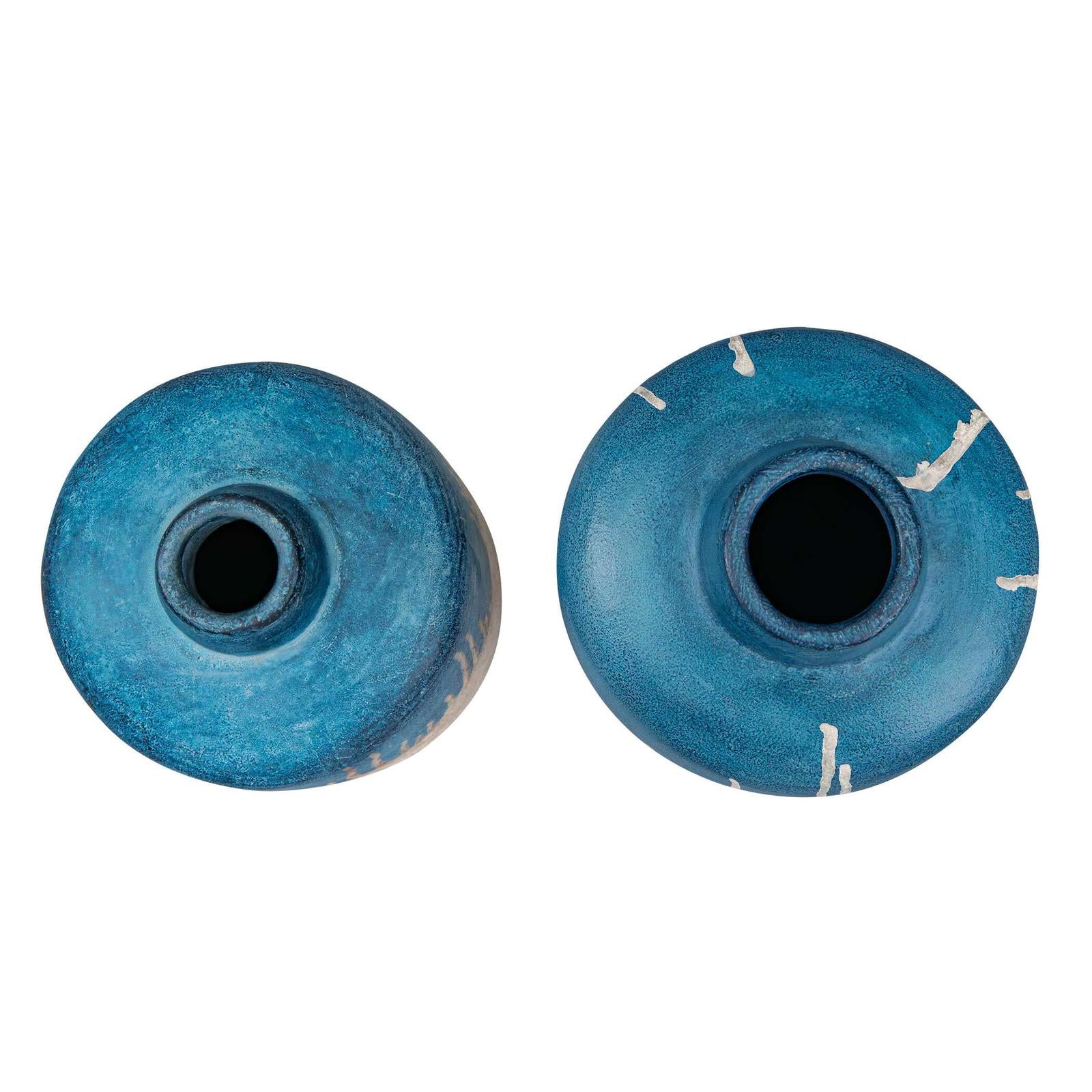 Uttermost Coastal Cascade Indoor-Outdoor Blue Vases- Set of 2