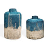 Uttermost Coastal Cascade Indoor-Outdoor Blue Vases- Set of 2
