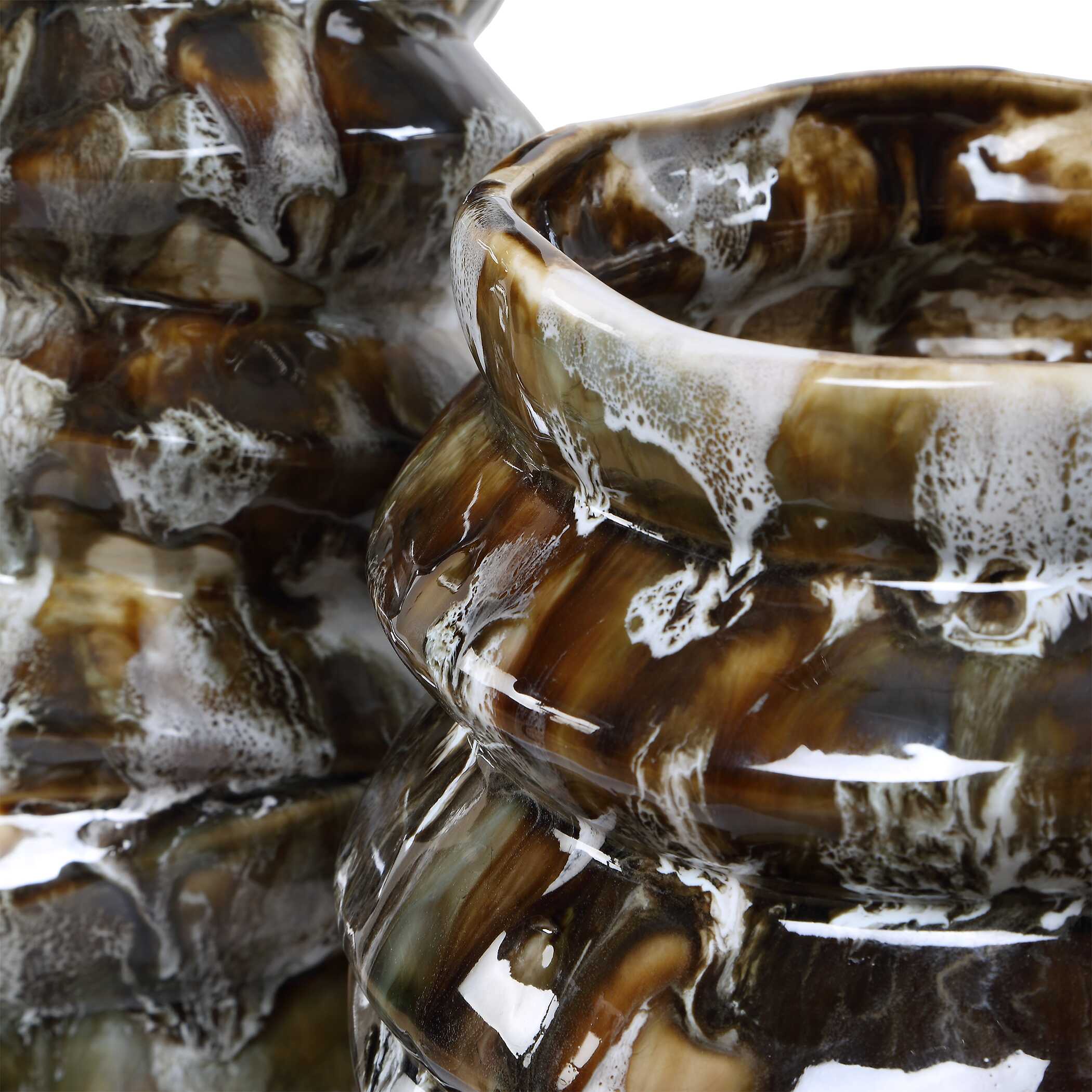 Uttermost Cuoco Glazed Brown Vases - Set of 2