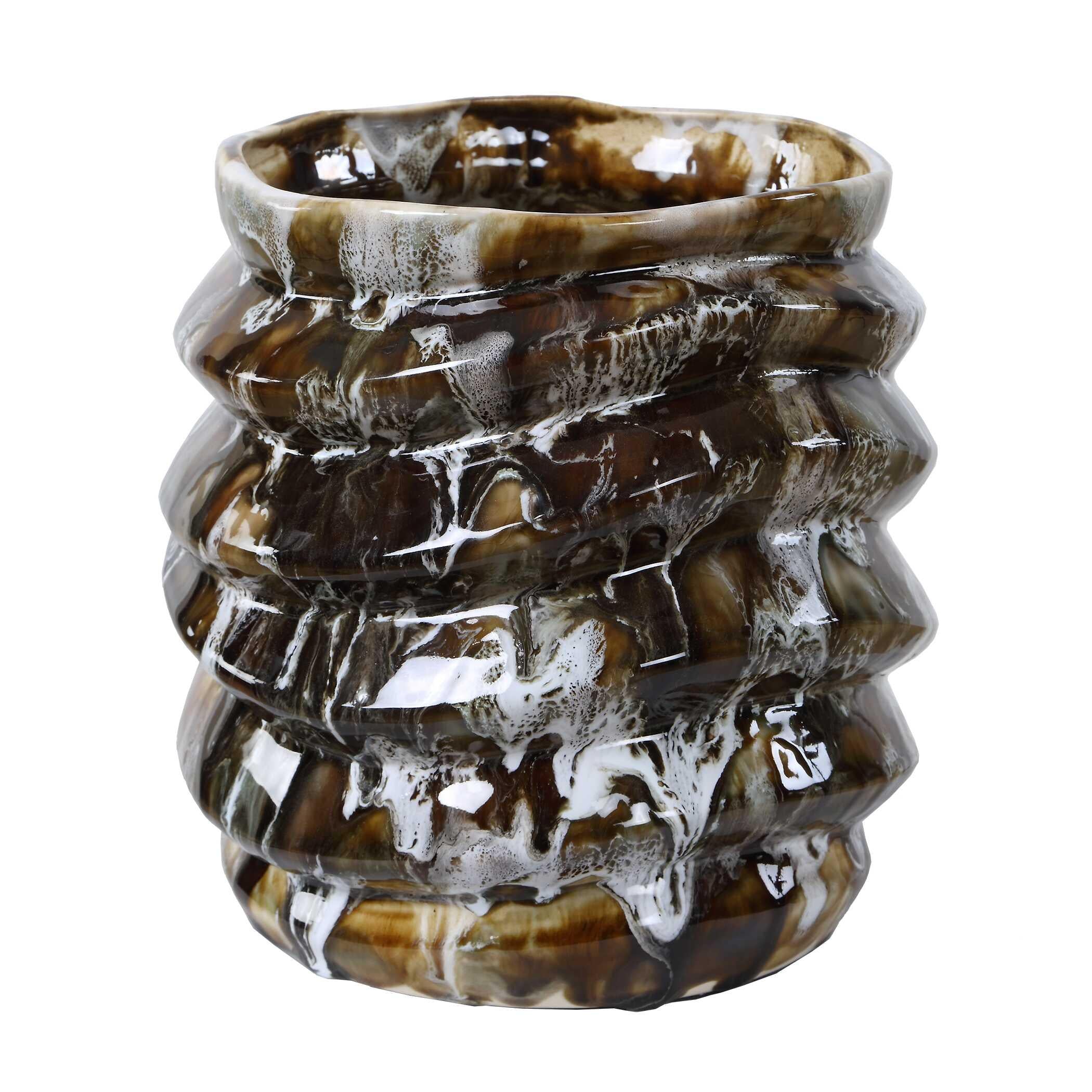 Uttermost Cuoco Glazed Brown Vases - Set of 2
