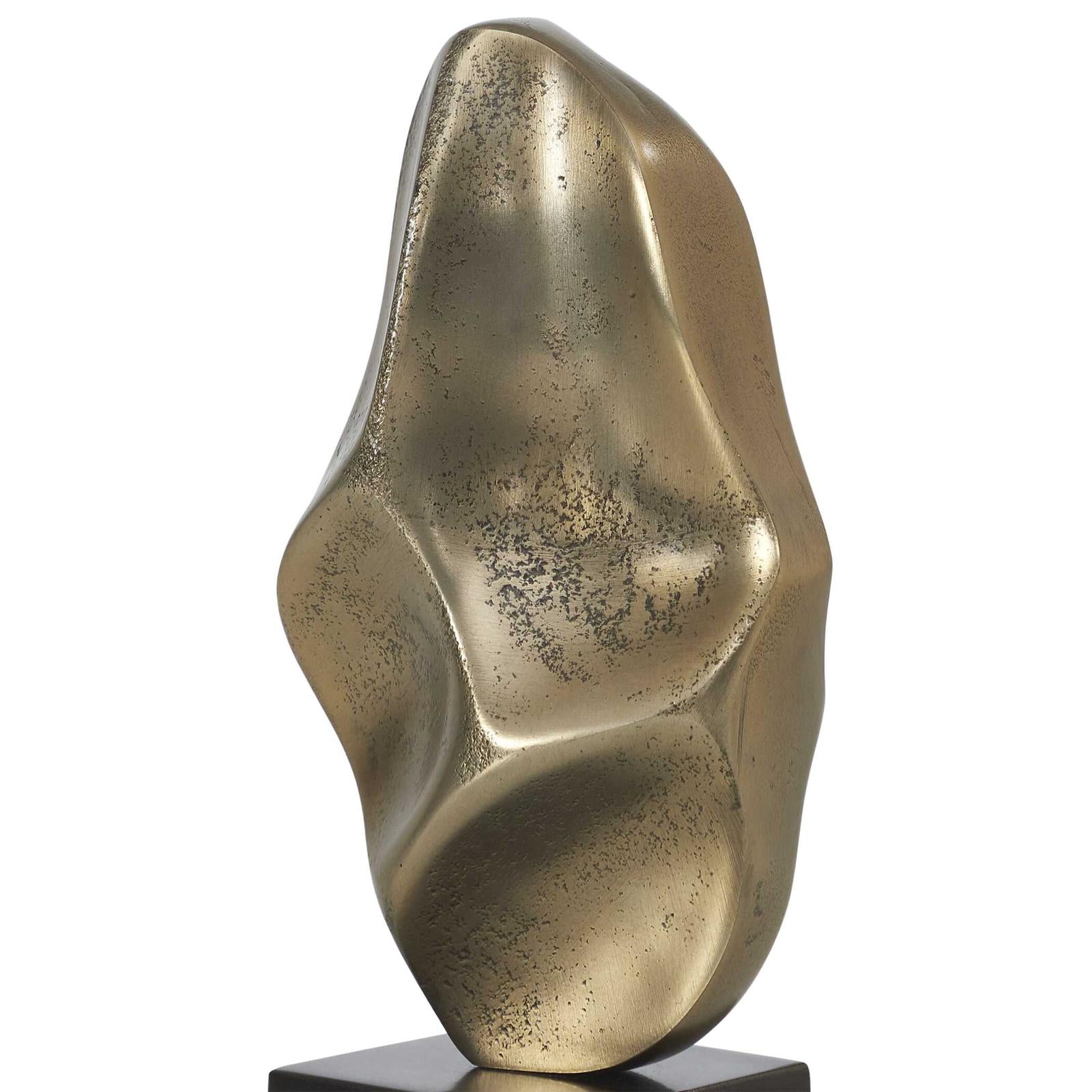 Uttermost Fluid Geometry Gold Sculptures - Set of 2