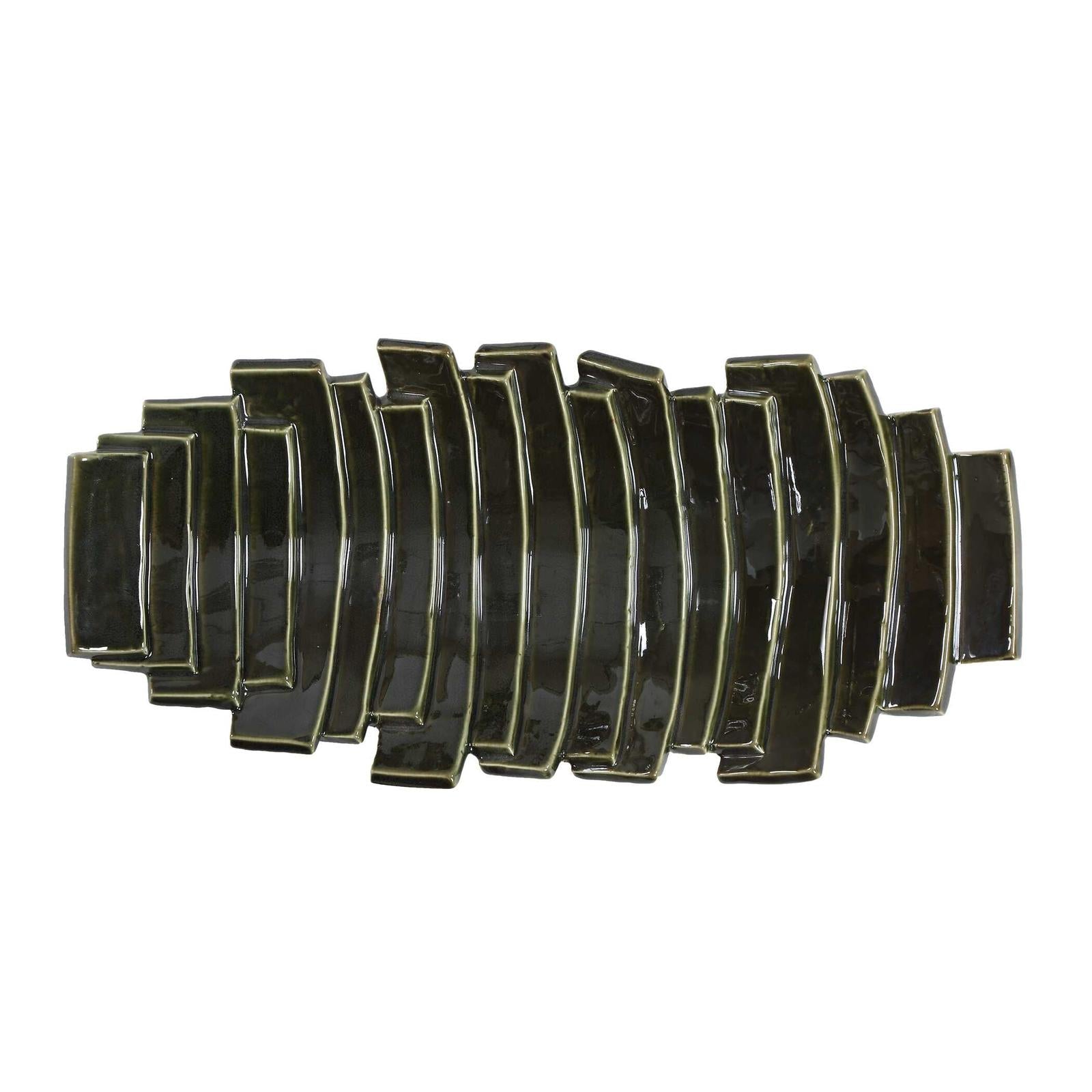 Uttermost Harbor Ridge Olive Green Bowl
