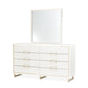 Michael Amini Palm Gate Dresser with Mirror - Cloud White