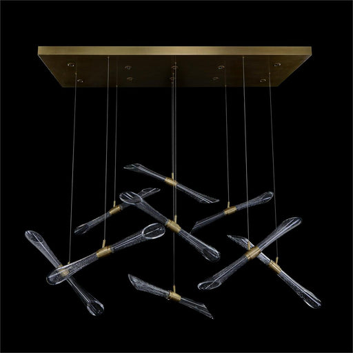 John Richard Rhapsody - Nine Fluted Light Tube Chandelier With Ten Additional LEDs In The Canopy