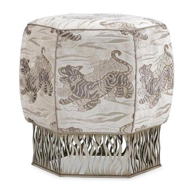 John Richard Honeycomb Ottoman, Silver