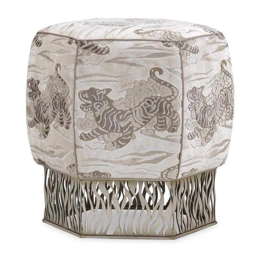 John Richard Honeycomb Ottoman, Silver