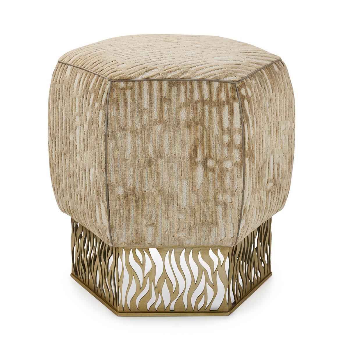 John Richard Honeycomb Ottoman, Gold - 5024