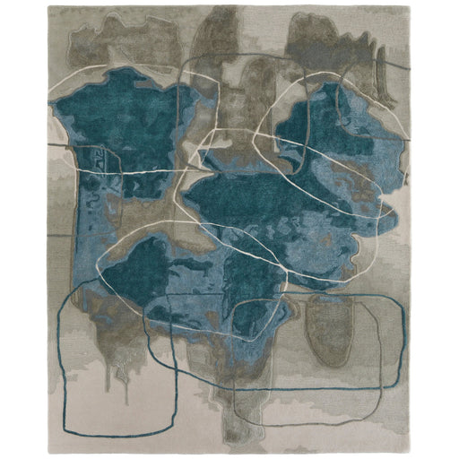 Feizy Anya 8885F Transitional Abstract Rug in Blue/Gray/Ivory