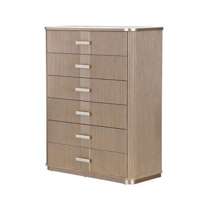 Michael Amini West Kensington Highboy Chest - Sea Salt Caramel