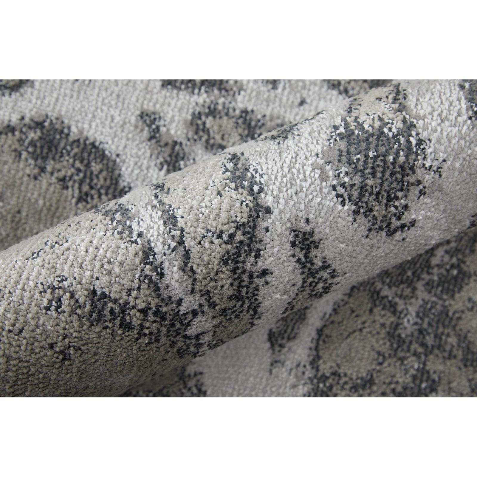 Feizy Astra 39L5F Transitional Abstract Rug in Gray/Silver/Ivory