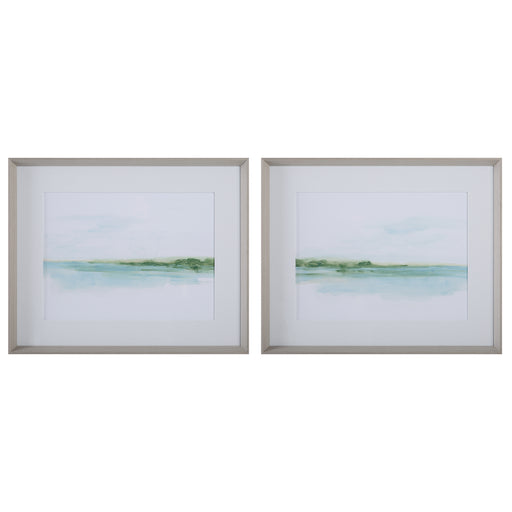 Uttermost Green Ribbon Coast Framed Prints - Set of 2