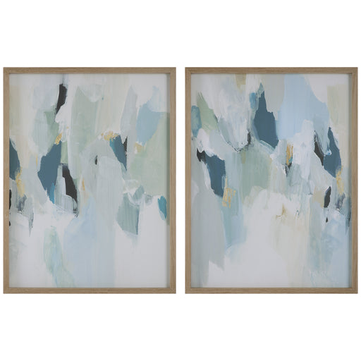 Uttermost Seabreeze Abstract Framed Canvas Prints - Set of 2