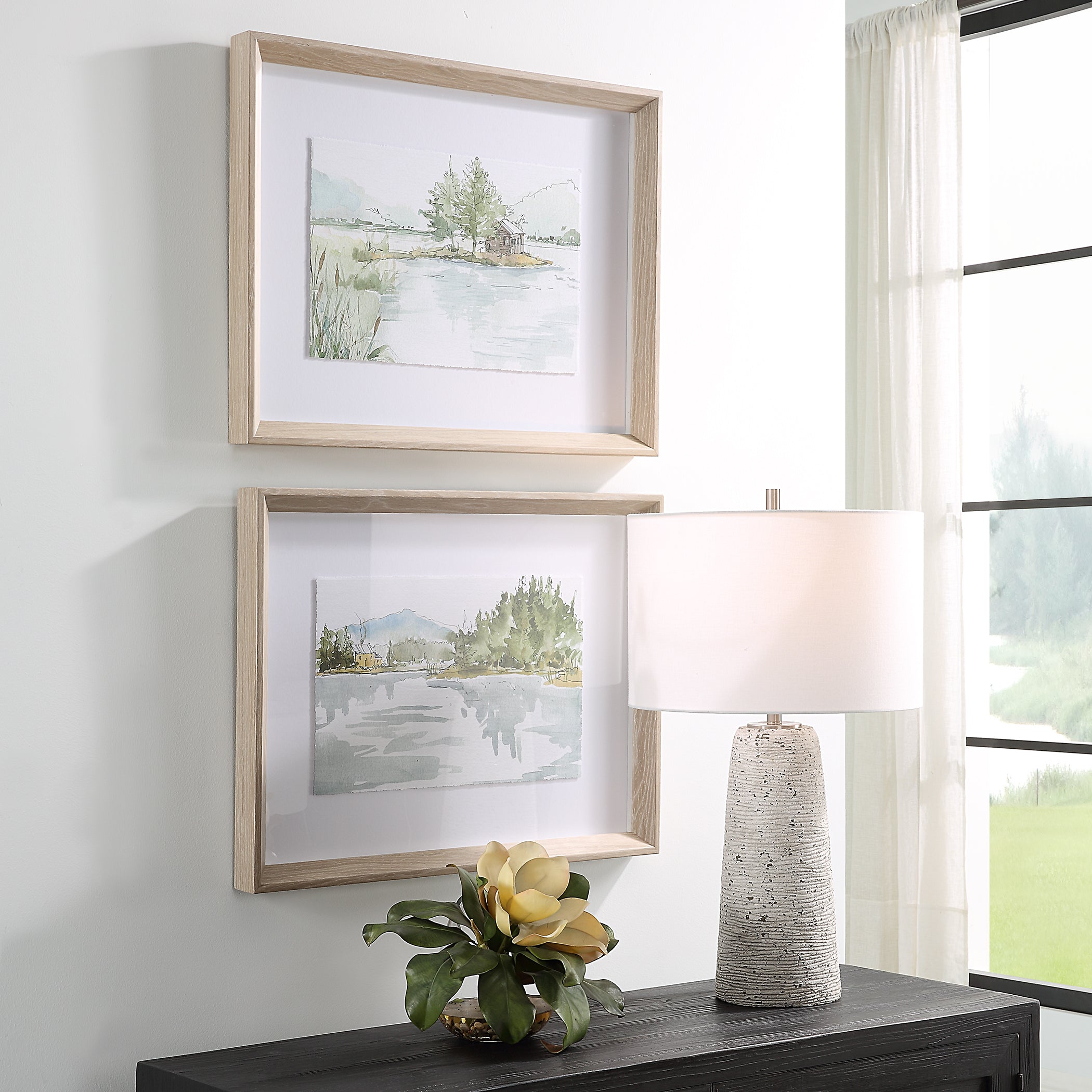 Uttermost Serene Lake Framed Prints - Set of 2