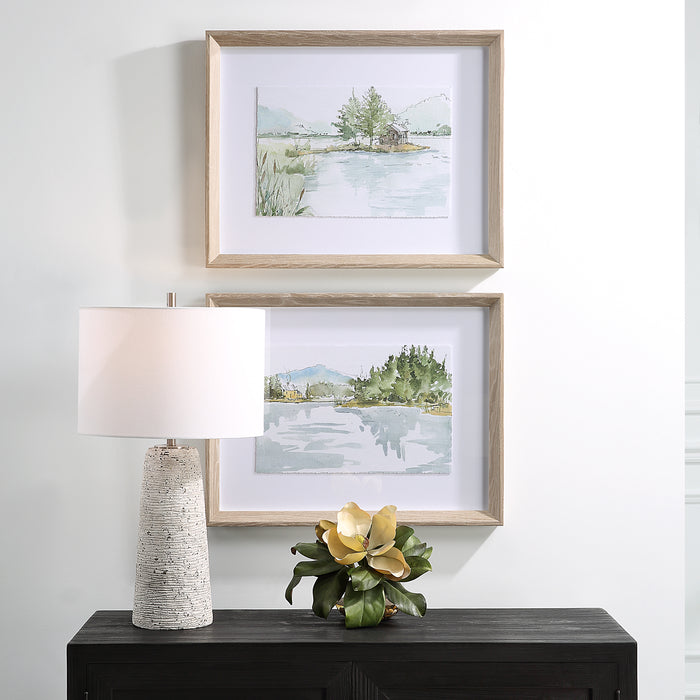 Uttermost Serene Lake Framed Prints - Set of 2