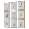 Uttermost Botanical Flowers Framed Prints - Set of 9