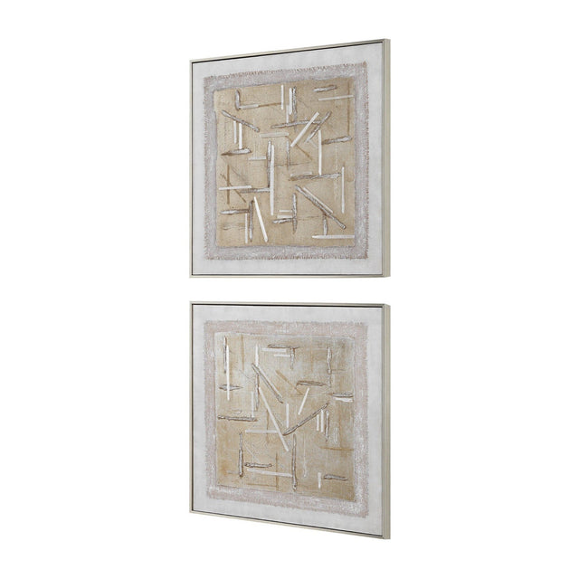 Uttermost Unpredictable Hand Painted Canvases - Set of 2