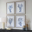 Uttermost Shibori Coral Framed Prints - Set of 4