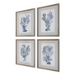 Uttermost Shibori Coral Framed Prints - Set of 4
