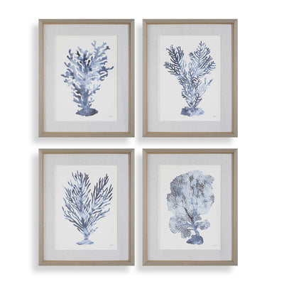 Uttermost Shibori Coral Framed Prints - Set of 4
