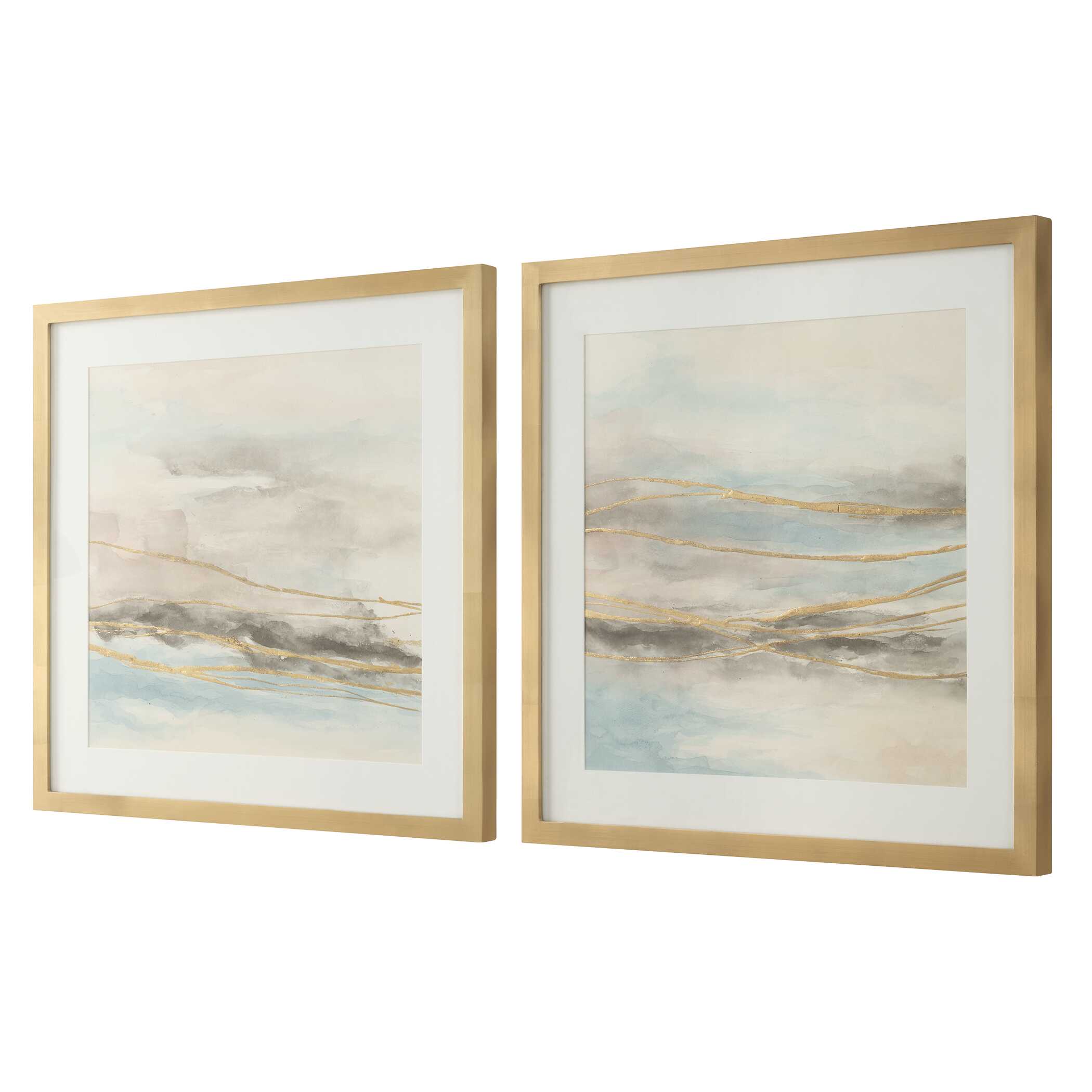 Uttermost So Golden Abstract Landscape Prints - Set of 2