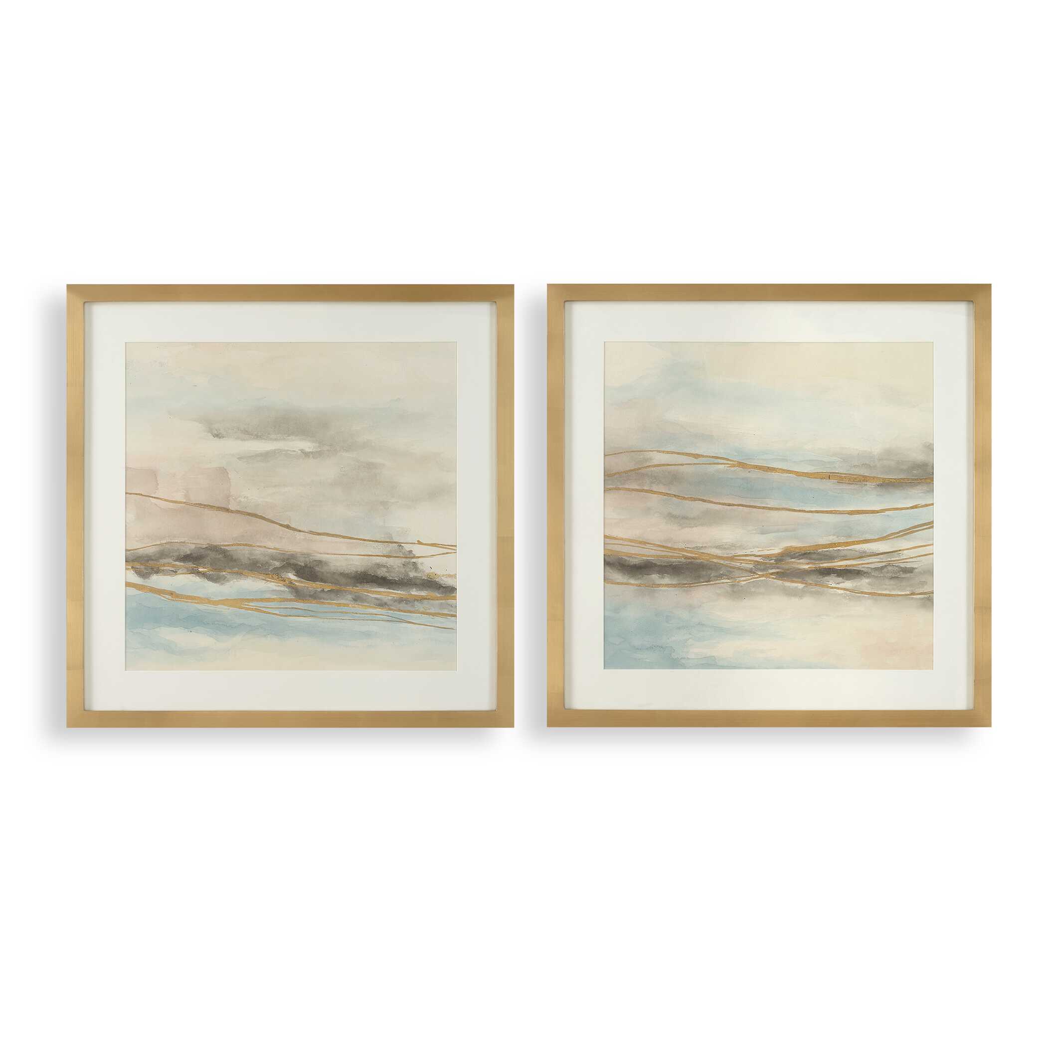 Uttermost So Golden Abstract Landscape Prints - Set of 2