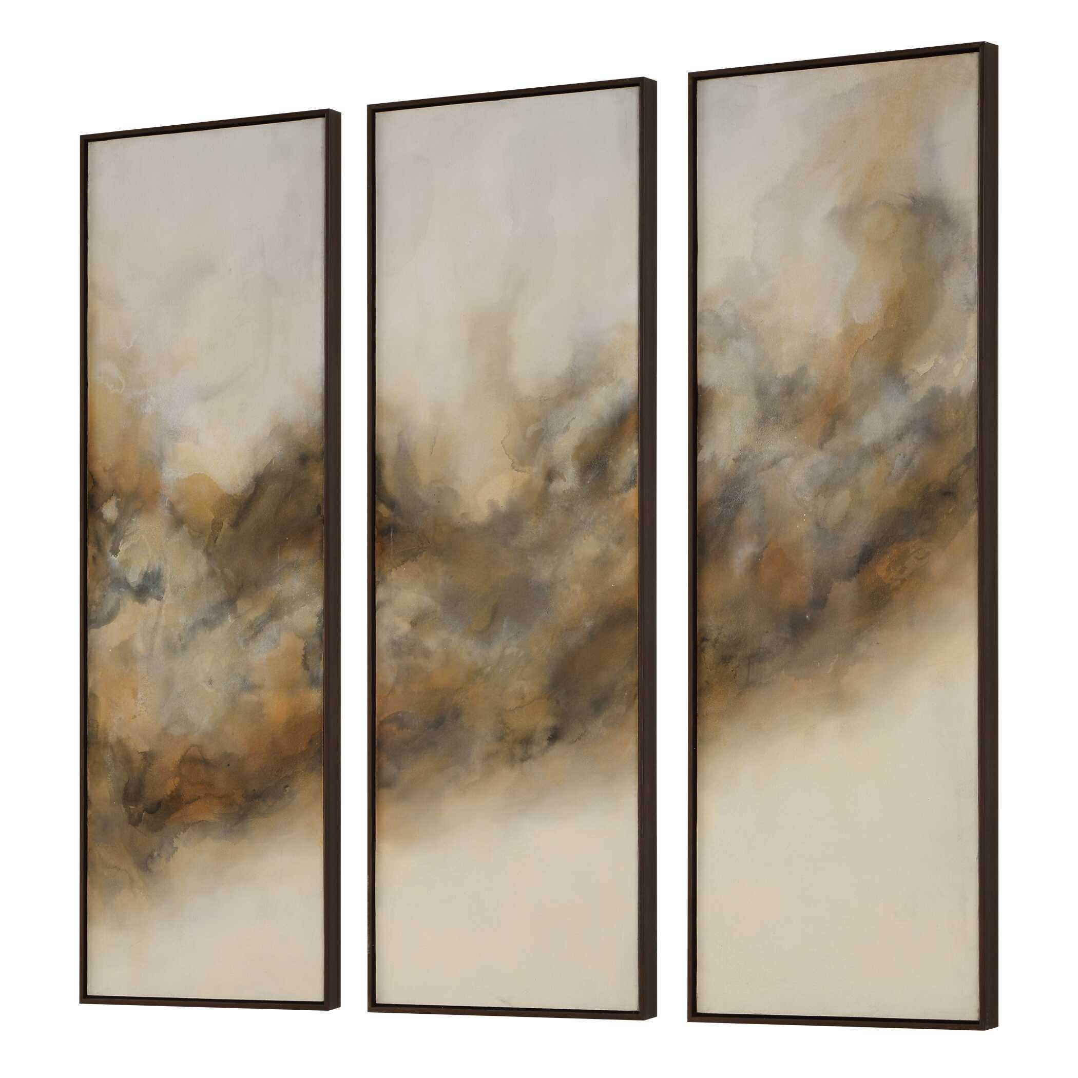 Uttermost Smoke Break Hand Painted Modern Art - Set of 3