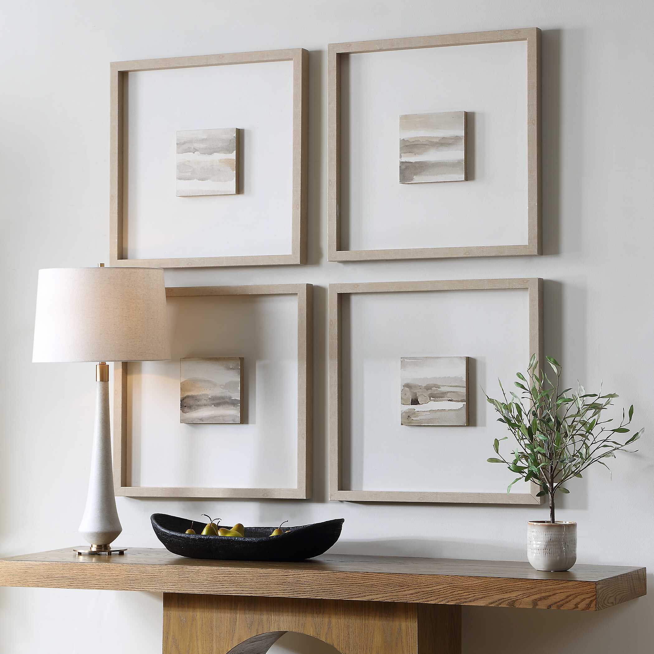 Uttermost Studying Sepia Hand Painted Canvases - Set of 4