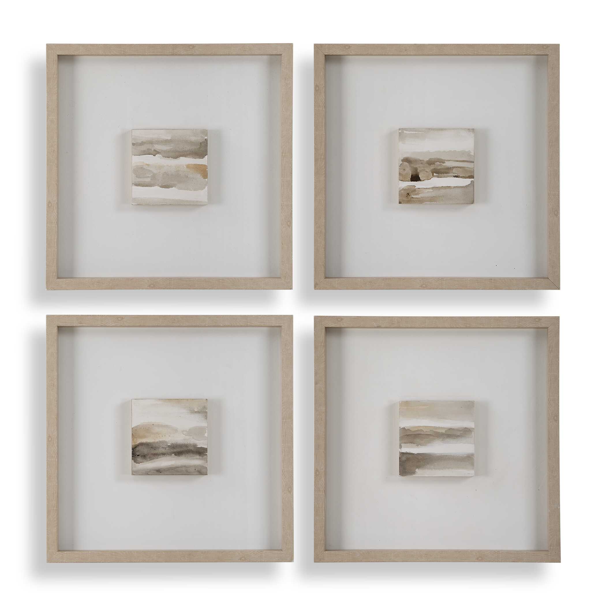 Uttermost Studying Sepia Hand Painted Canvases - Set of 4