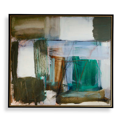 Uttermost Green Fields Framed Abstract Canvas