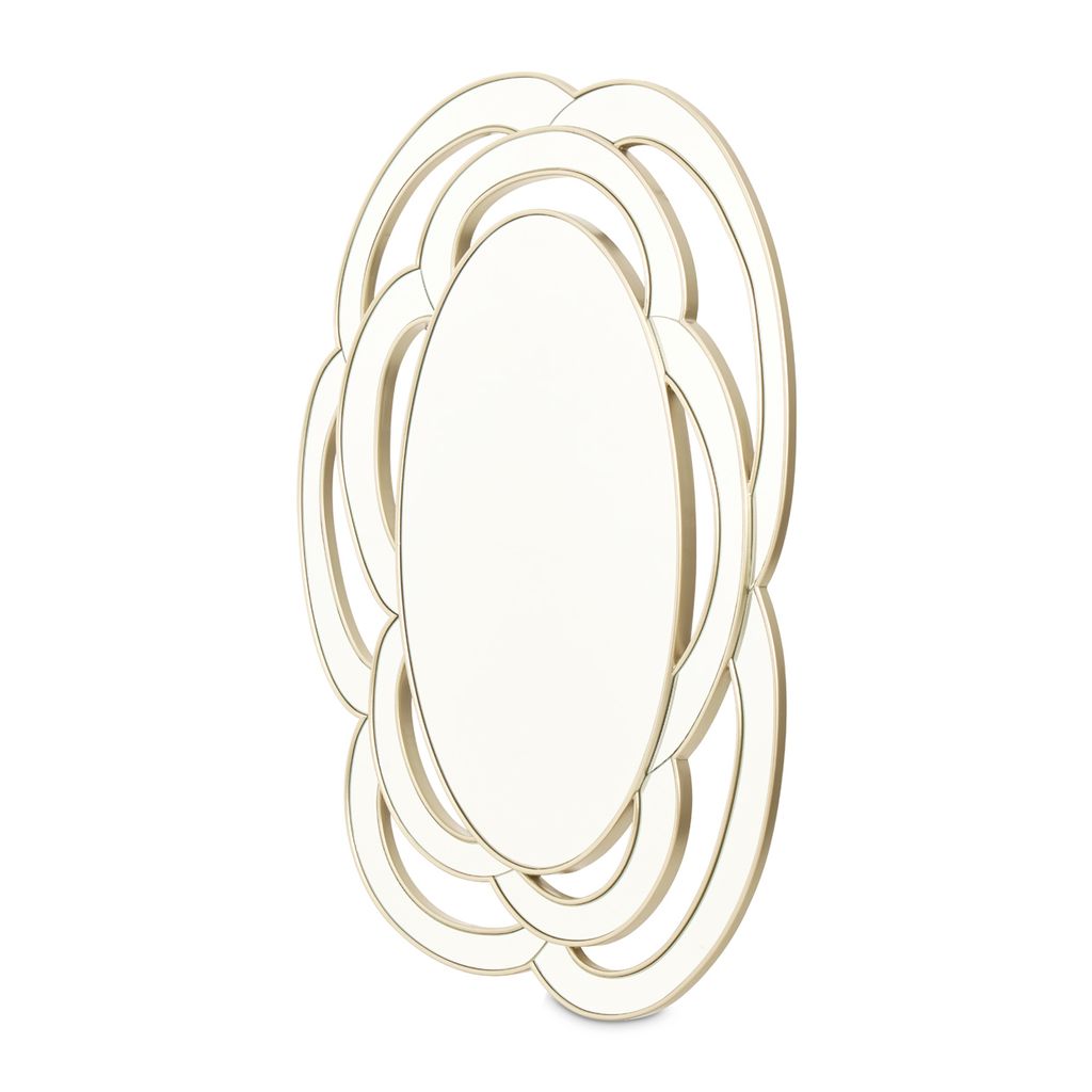 Michael Amini Camellia Field Wall Mirror - Antique Gold