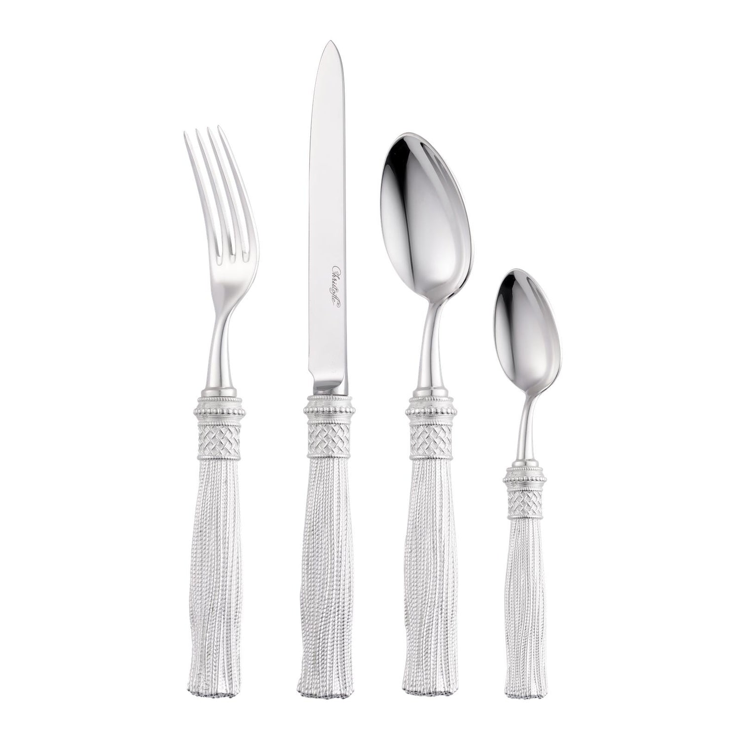 Christofle Pompon Silver Plated 4-Piece Place Setting