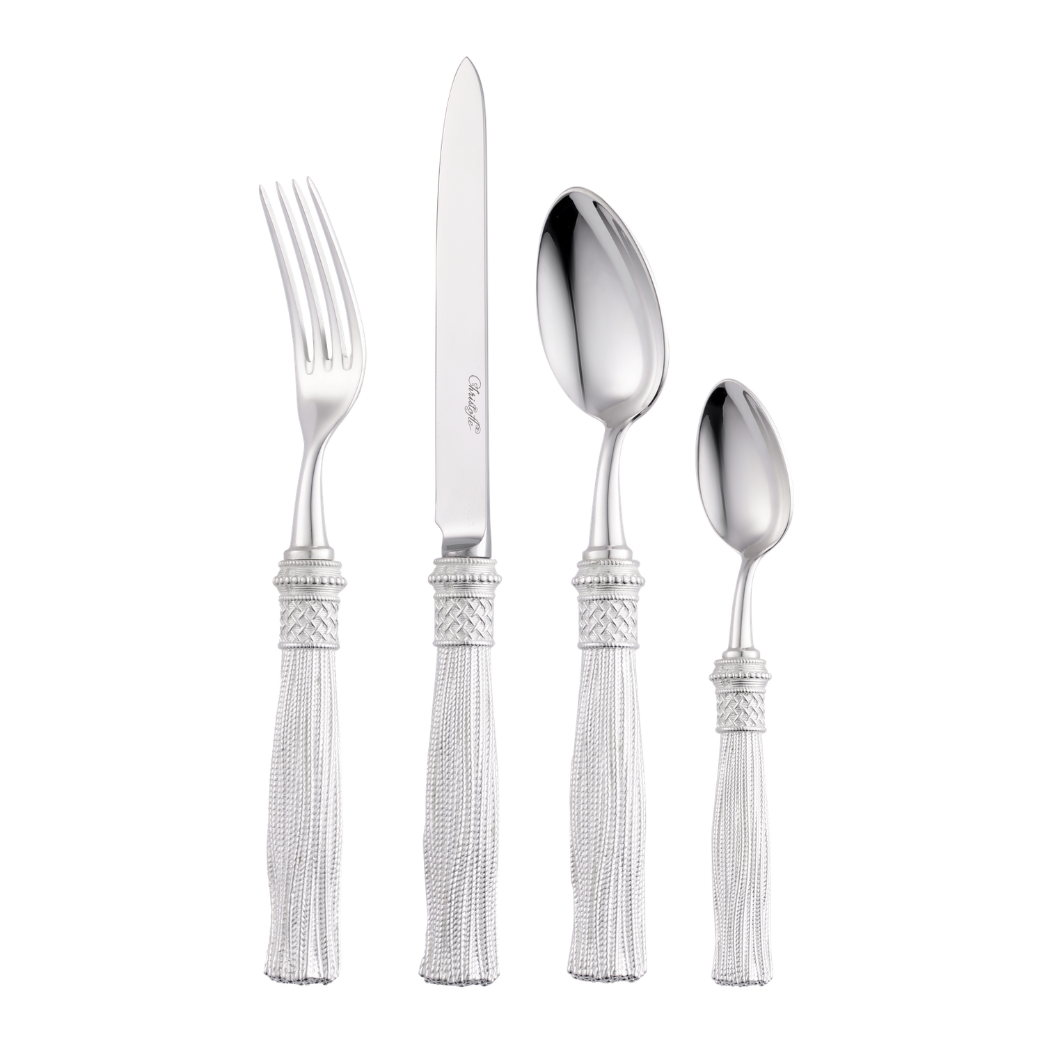 Christofle Pompon Silver Plated 4-Piece Place Setting